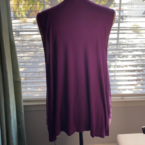 Ellen Tracy Purple & White Tunic - Picture 6 of 9